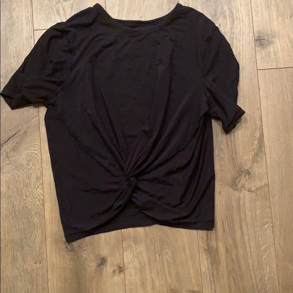 knot tie front lulu short sleeve shirt